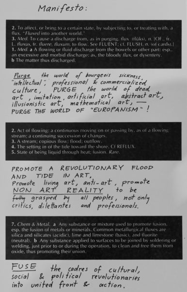 Fluxus manifesto